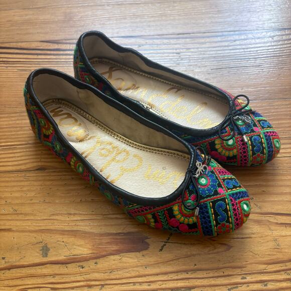 Sam Edelman Felicia colorful embroidered ballet flats SIZE 7 - Picture 1 of 5